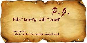 Péterfy József névjegykártya