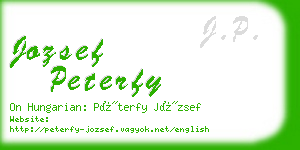 jozsef peterfy business card